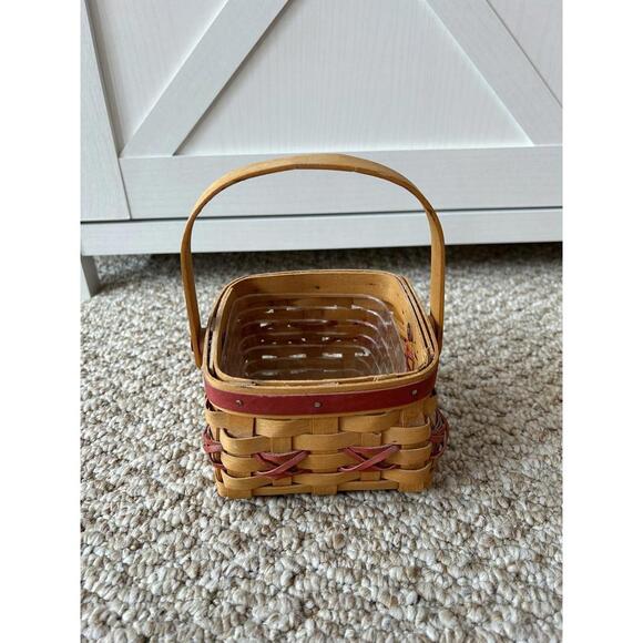 Longaberger Tree Trimming Let It Snow Basket With Protector Swing Handle 2000 - Picture 3 of 7